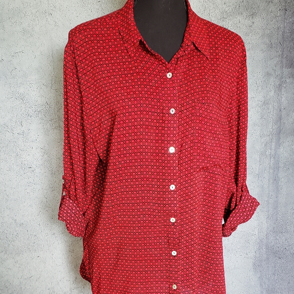 Grand & Greene Women's Red & Black Top Size L
